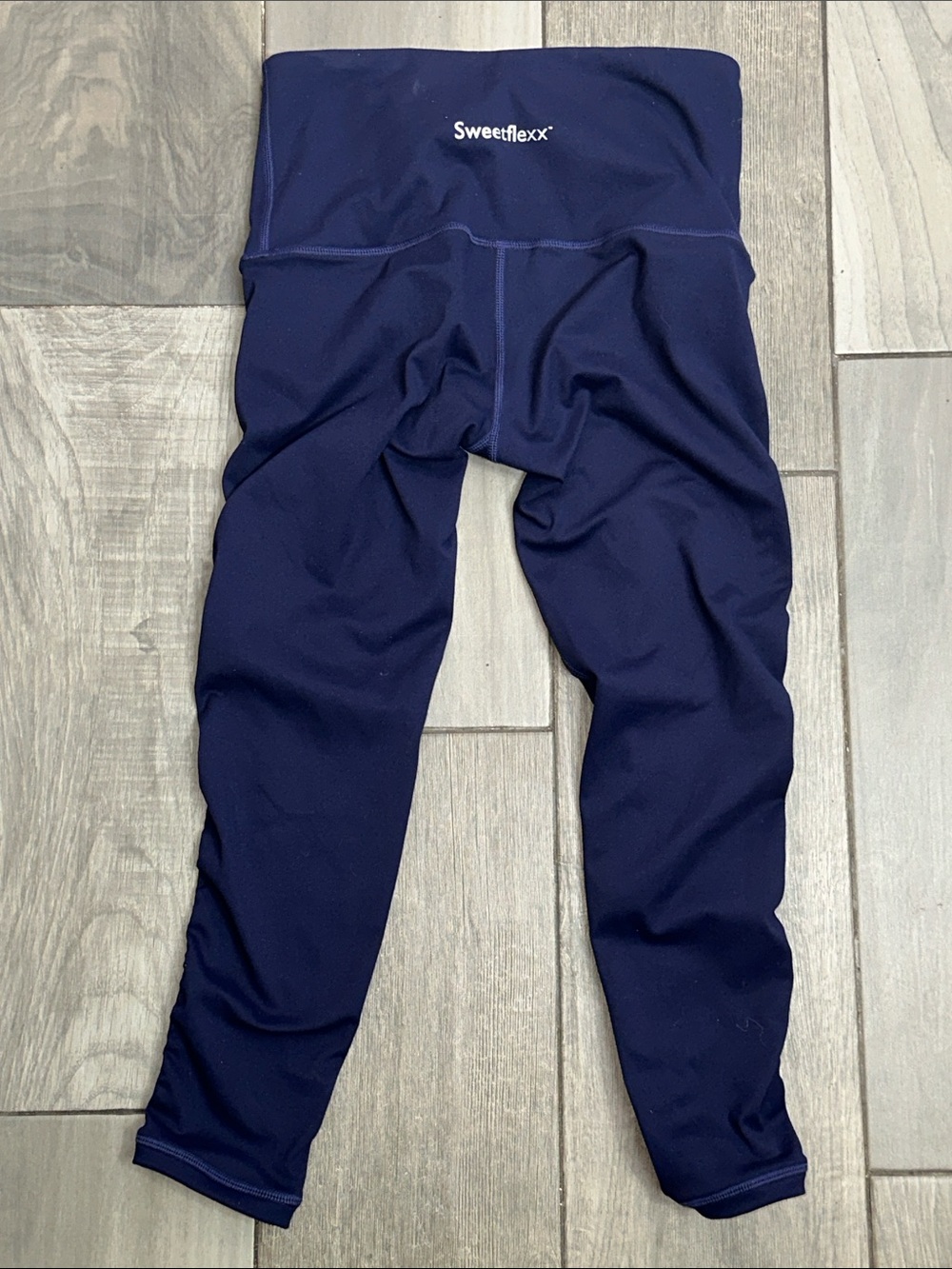 Sweetflexx Compression Leggings Navy High Rise Cropped Resistance Women's Size 6 - Picture 2 of 10